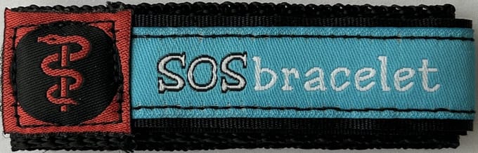 SOSbracelet lichtblauw medisch SMALL (3-9 jaar)