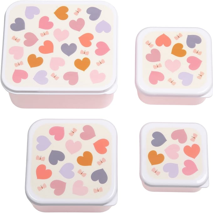 A Little Lovely Company - Lunch & Snack Box Set - hartjes