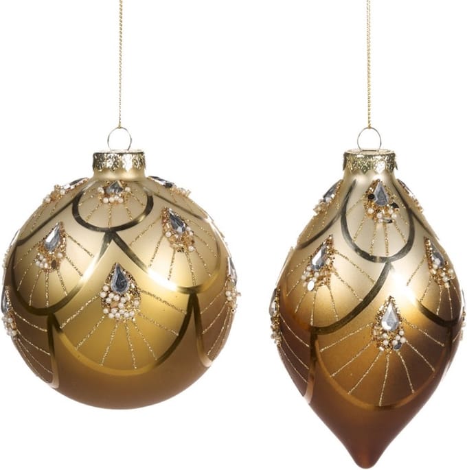 Goodwill Kerstbal Glas Goud Voordeel Ass. Per 2 Stuks