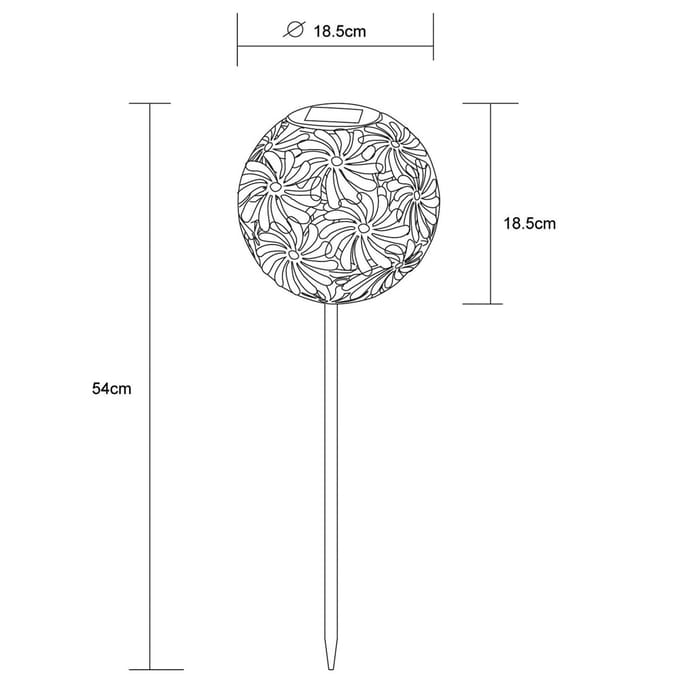 Globo LED solarlamp 33632 met metalen bol, zilver