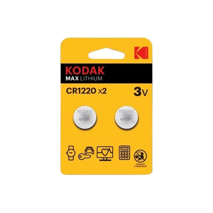 Set van 2 knoopbatterijen P2R CR1220 Lithum Kodak
