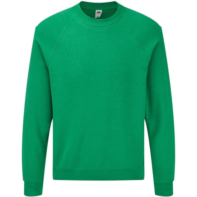 Fruit Of The Loom Unisex Raglan Mouwen Belcoro® Sweatshirt (Heather Groen)