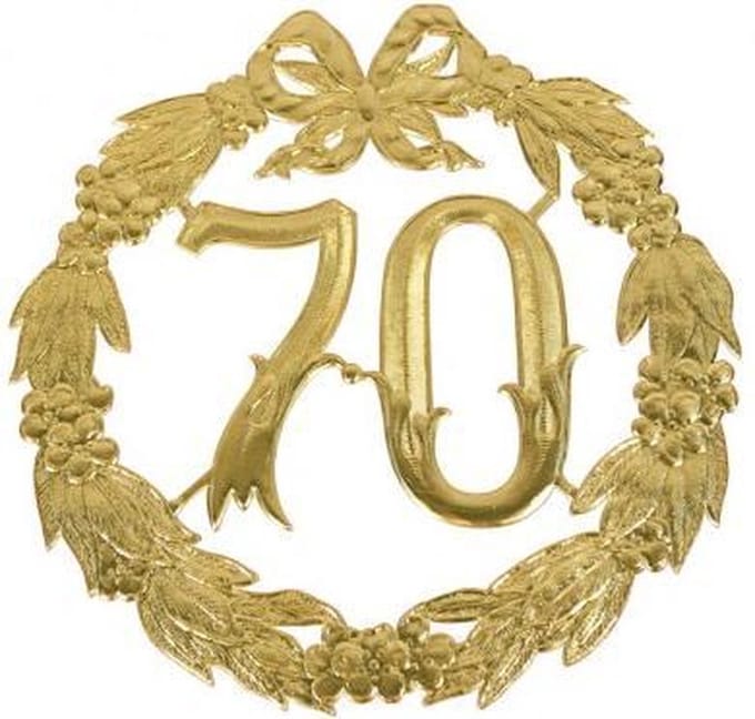 Hulde deco lauwerkrans goud 70