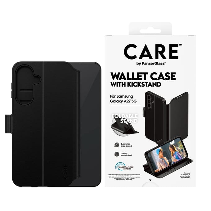 CARE by PanzerGlass Feature Wallet Case w. Kickstand voor de Samsung Galaxy A27 (5G) - Black