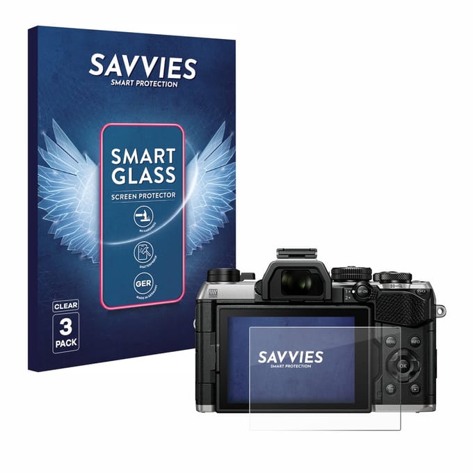 3 Stuks Savvies Screenprotector - geschikt voor Olympus OM System OM-5 Mark II - beschermfolie glas transparant