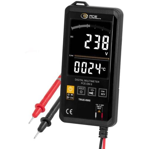 PCE Instruments PCE-DM 6 Multimeter Digitaal Datalogger CAT III 600 V Weergave (counts): 6000