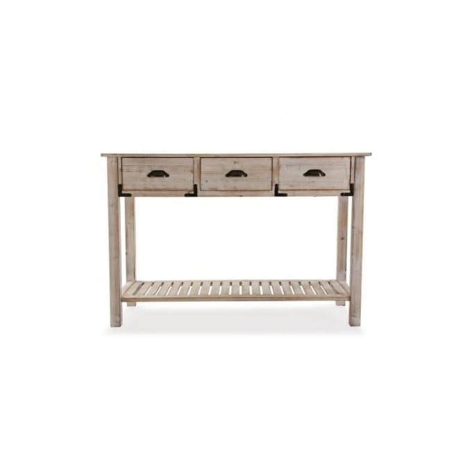 Console bois 3 tiroirs MURAD - VERSA - Meuble de séjour - Marron - Contemporain - Design