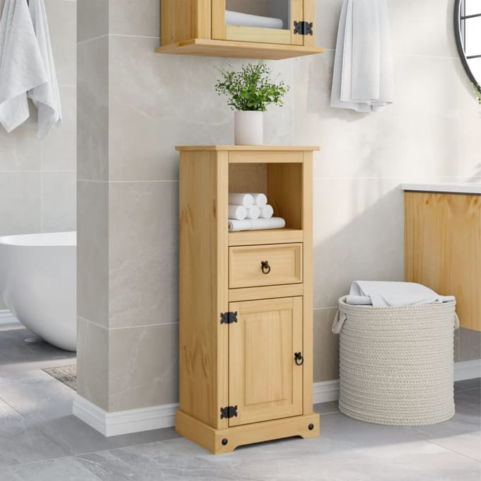 vidaXL - Badkamerkast - Corona - 45x33x110 - cm - massief - grenenhout