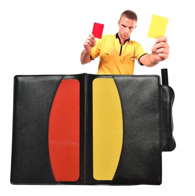 Scheidsrechter Set met Rode & Gele Kaarten - Voetbal Scheidsrechterkaarten - Arbitrage Set
