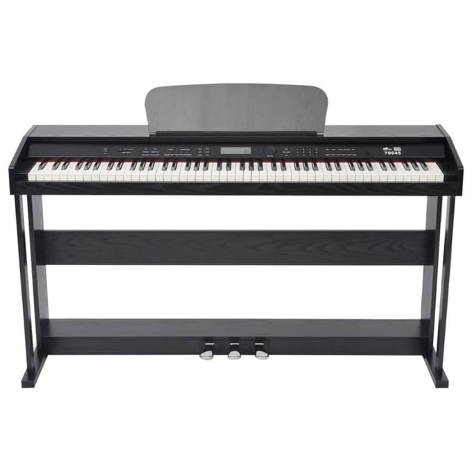 vidaXL Digitale piano met pedalen 88 toetsen zwart