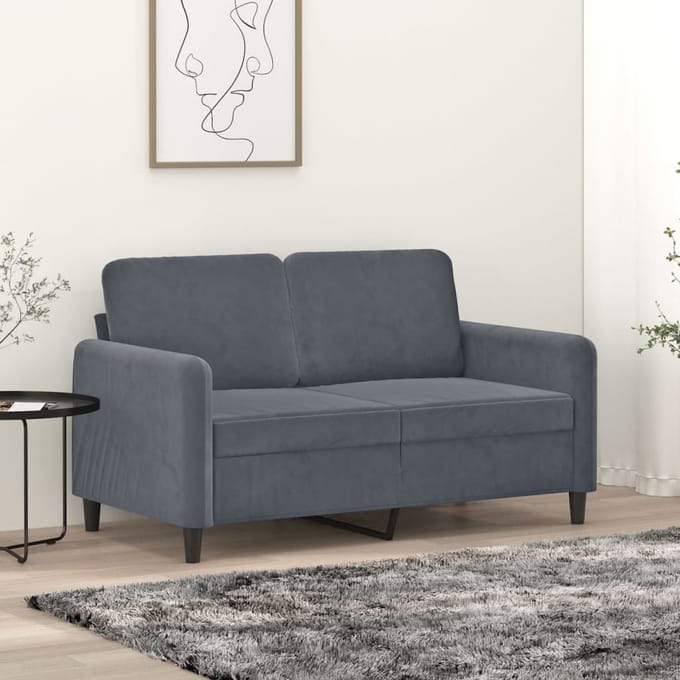 vidaXL - Tweezitsbank - 120 - cm - fluweel - donkergrijs