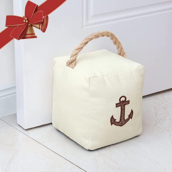 Stoffen Deurstopper - Verzwaarde Deurstopper - Deur Open Houden - Geen Krassen Op Vloer - 127x152cm - Beige