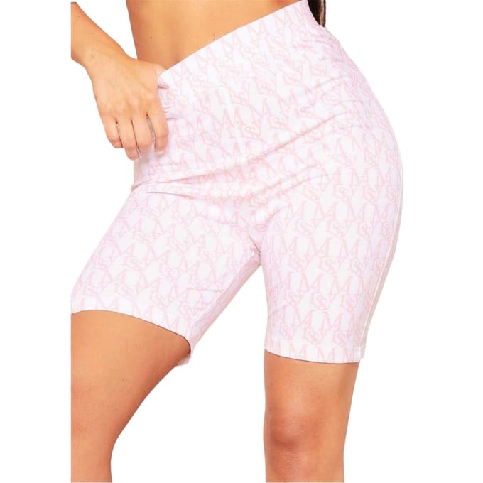 Missy Empire Dames/Dames Repeat Logo Hoge Taille Fietsshort (Roze)