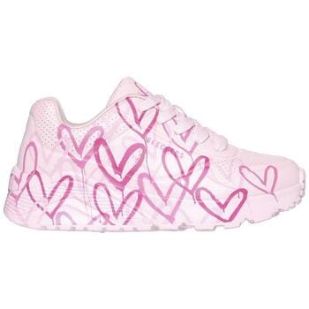Skechers Uno Lite - Spread The Joy Meisjes Sneakers - Roze/Multicolour