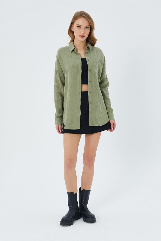 Oversized Shirt met Pocketdetail