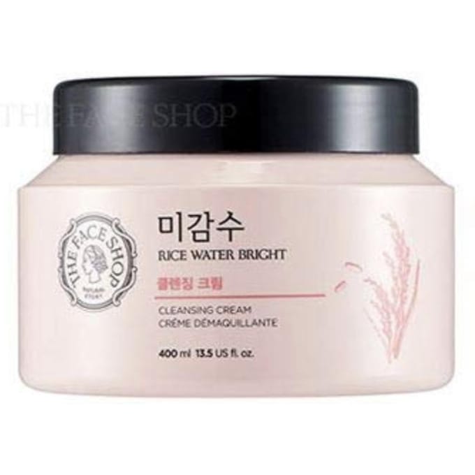 THE FACE SHOP Crème Lavante Lumineuse à l'Eau de Riz 400ml (Grande Contenance) black