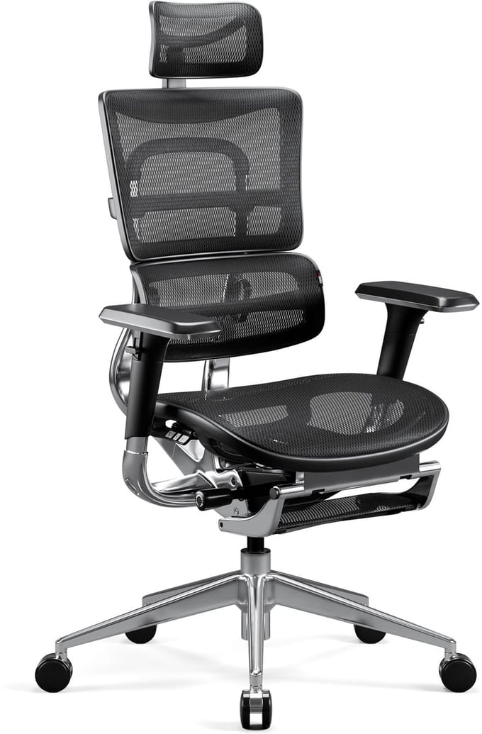 DIABLO CHAIRS - Bureaustoel V-MASTER - Ergonomische bureaustoel verstelbaar - Zwart