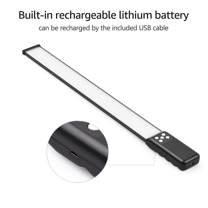 Lichtgewicht draagbare LED-lichtbuisfotografie Invullichtlamp 3000K-5700K dimbaar CRI95 white