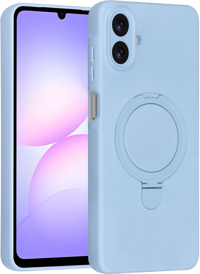 TUNIQ Back cover - Galaxy A07 - Baby Blauw - Schokabsorberend met Ring Stand