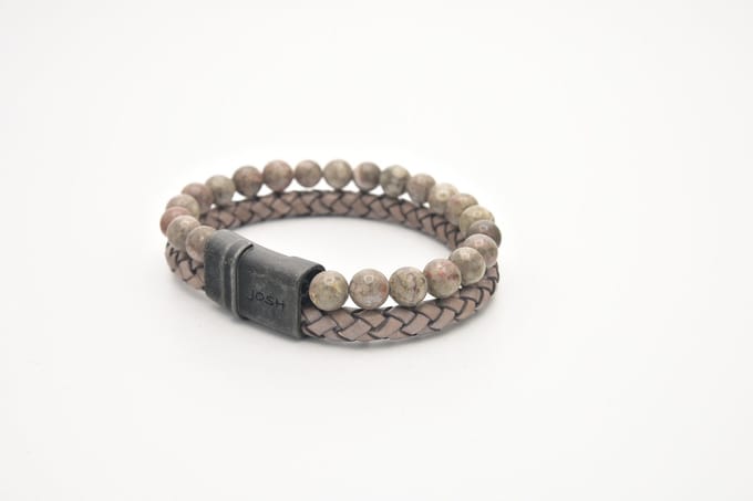 Josh-9286-Armband-Taupe-Heren-21,5cm