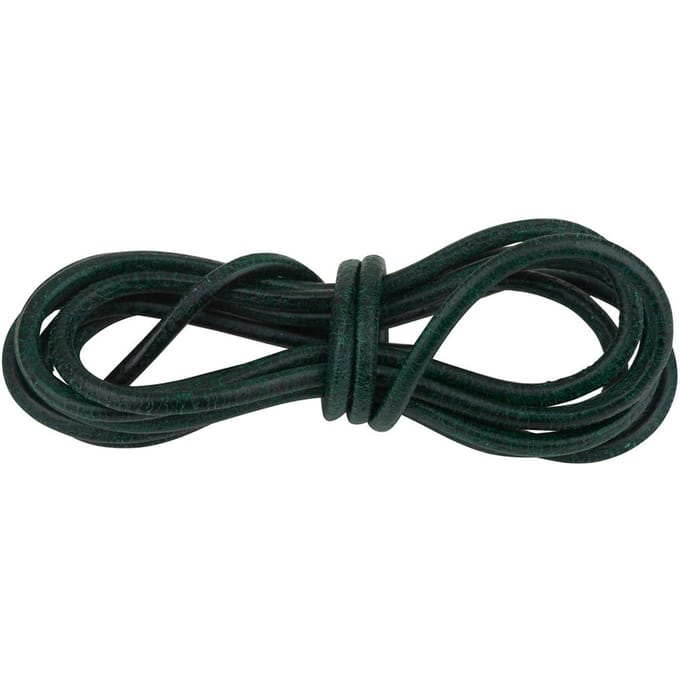 Leren riem rond, Ø 1 mm - Groen