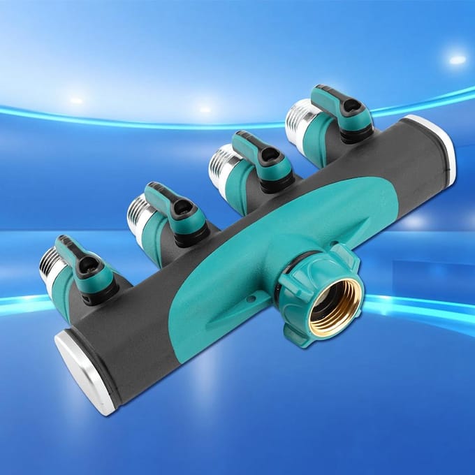 3/4  4-weg Slangconnector Splitter Tuinwatersplitter Kraanadapter Slang Afsluiter