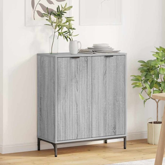 vidaXL - Dressoir - Grijs - Sonoma - 69,5 - x - 33 - x - 82 - cm - Bewerkt - hout