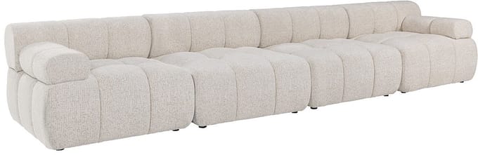 Vente-unique Modulaire vijfzitsbank van beige gemêleerde stof FACIVIL