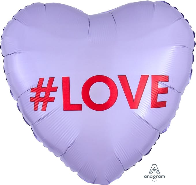 "#Love" Snoephartje FolieBallon, 43cm