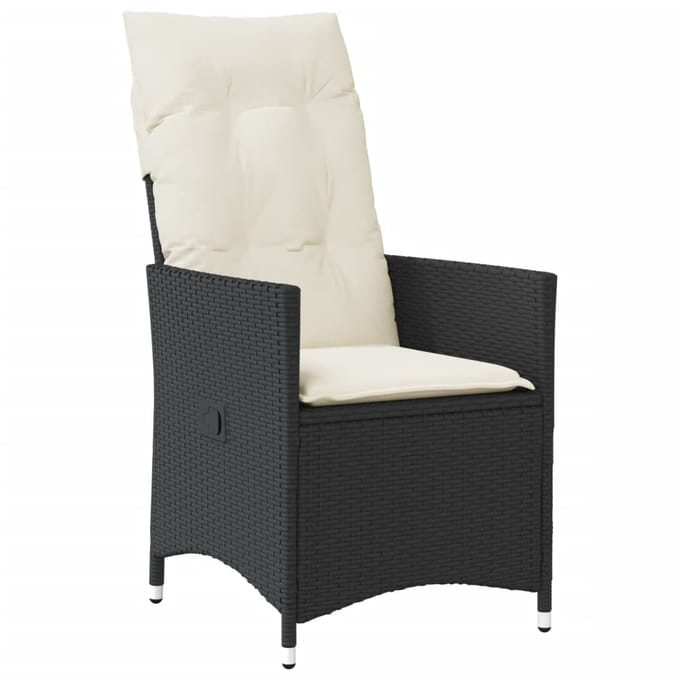 vidaXL - 9-delige - Bistroset - met - kussens - poly - rattan - zwart