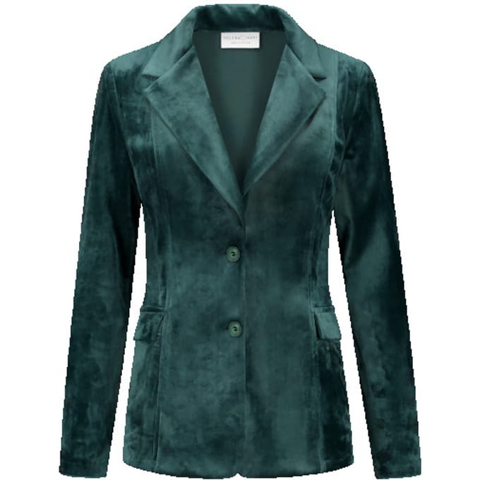 Helena Hart 7425uni blazer velour midi uni green