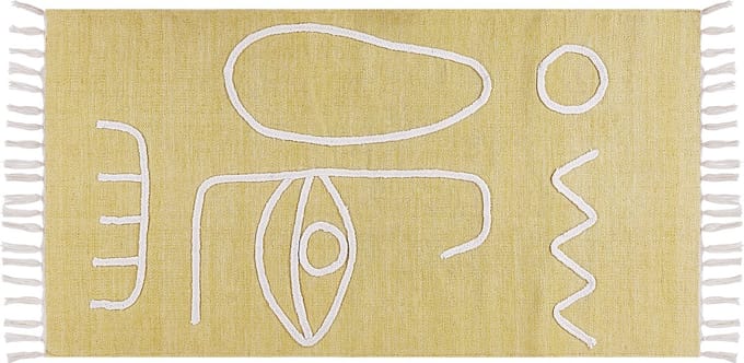 YAVU - Modern vloerkleed - Geel - 80 x 150 cm - Polyester