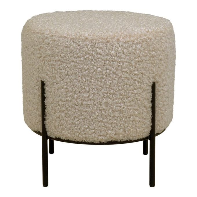 Alford Pouf - Poef in grijsbruin kunstlamsleer