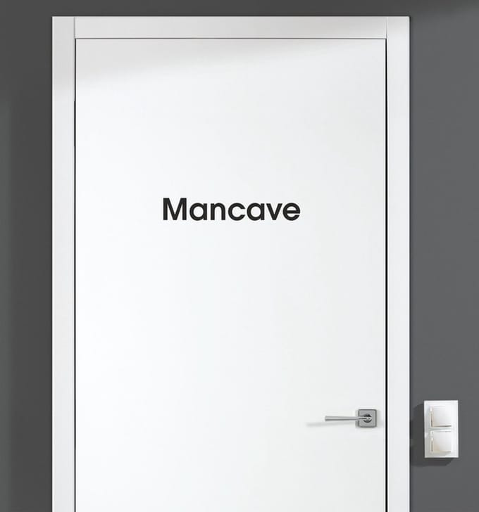 Deursticker - Mancave - Zwart 18x3