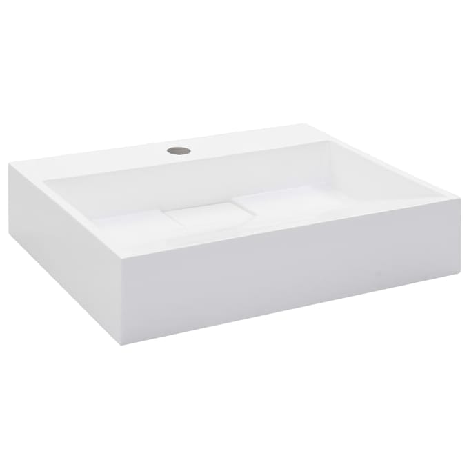 vidaXL - Wastafel - 50x38x13 - cm - mineraal - gegoten/marmer - gegoten - wit