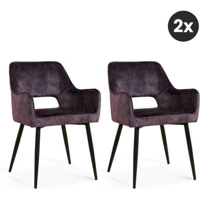 Multifurn 2x eetkamerstoel ray velvet (set van 2)