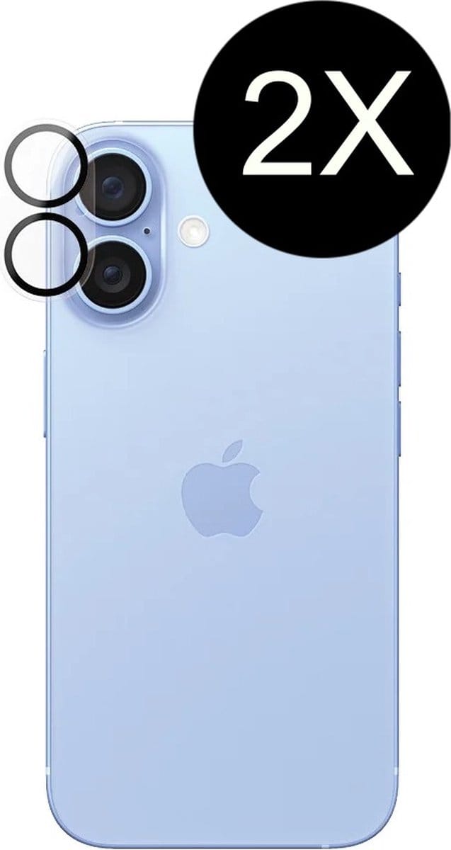 2 Stuks Camera Lens Screenprotector geschikt voor iPhone 16 Plus - Camera Lens Protector Tempered Glass