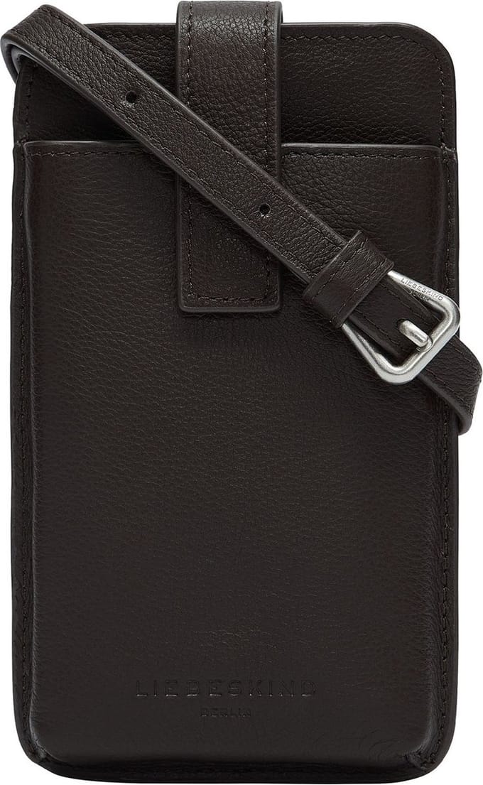 LIEBESKIND BERLIN Leren Telefoontasje Schoudertas Harris Mobile Pouch Dark Choco Nips Donkerbruin