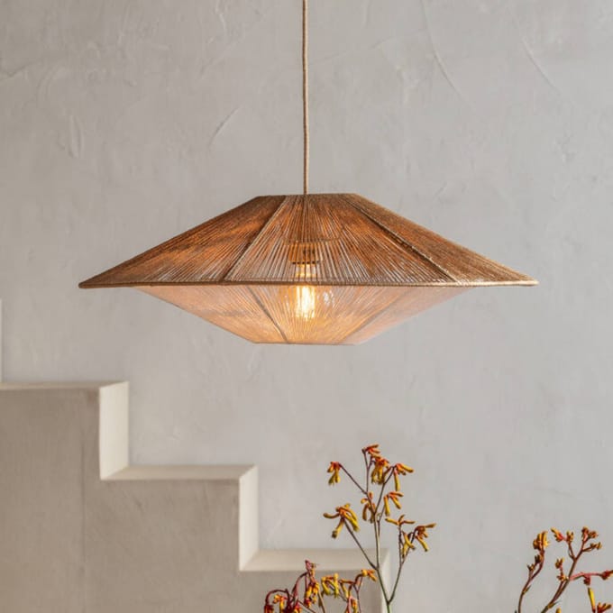 GOOD & MOJO hanglamp Lumbini, Ø 60 cm, naturel, papieren koord