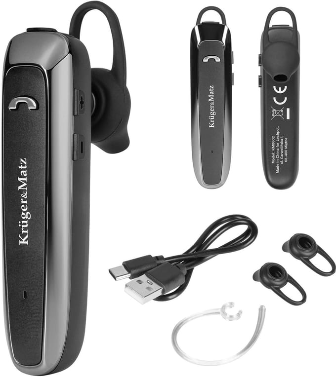Krüger&Matz Traveler K14 - Bluetooth Headset - Multipoint - Ruisonderdrukking - Lange Gesprekstijd