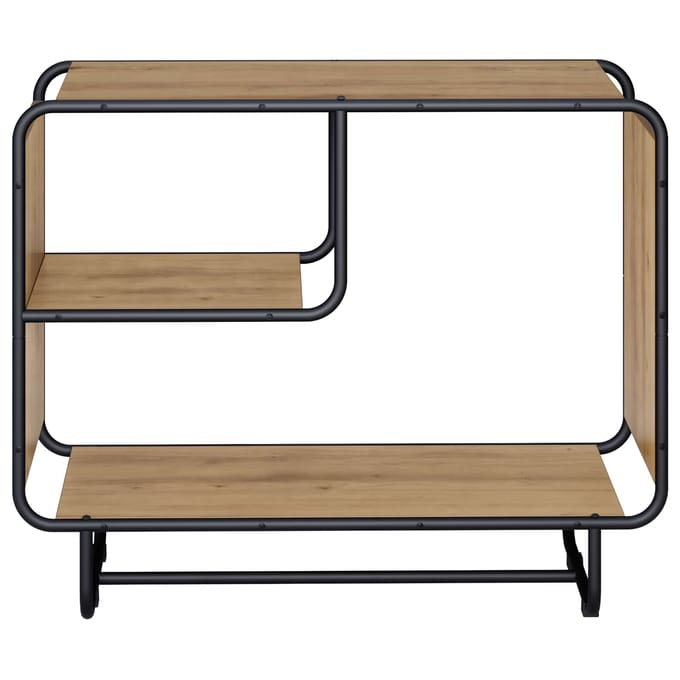 vidaXL - Dressoir - Artisanaal - eiken - 80 - x - 37,5 - x - 64,5 - cm - Bewerkt - hout