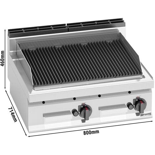 GGM Gastro Gas Lavasteingrill - 13,8 kW Zilver