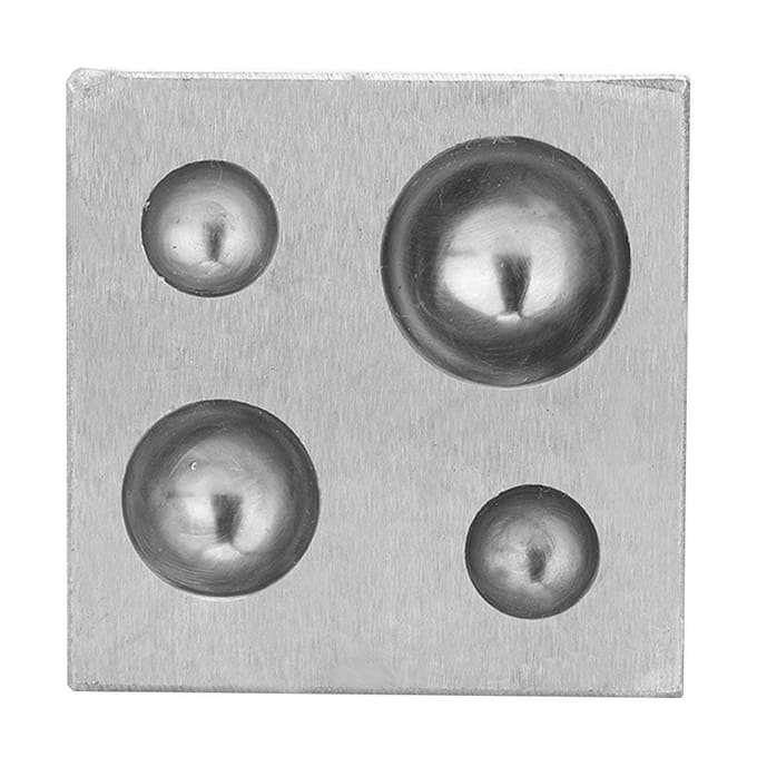Poinçons de 50 mm pour fabrication de bijoux, outil de dôme, bloc de dappage carré white