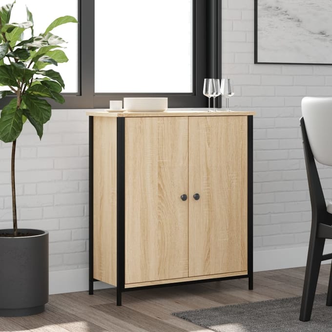 vidaXL - Dressoir - 70x30x80 - cm - bewerkt - hout - sonoma - eikenkleurig