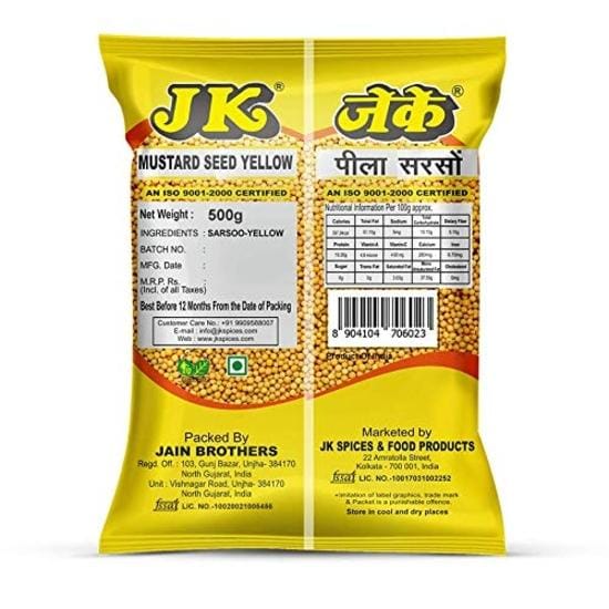 JK Gele Mosterd, 500 gram | Sarsoo Zaden (Gele mosterd) | Mosterd yellow