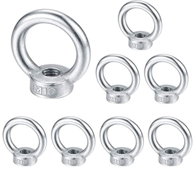 Solidchoice - Set van 8 RVS Oogmoeren M10 voor Hefaccessoires