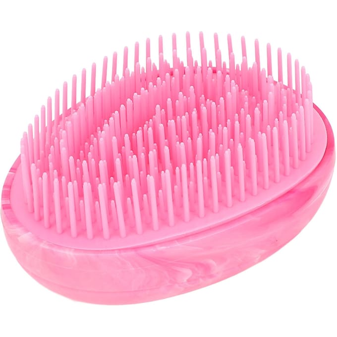 4 stuks Rozerood Eivormige Ontwarborstel Helder Marmer Effect Draagbare Stylingkam Haarborstel pink