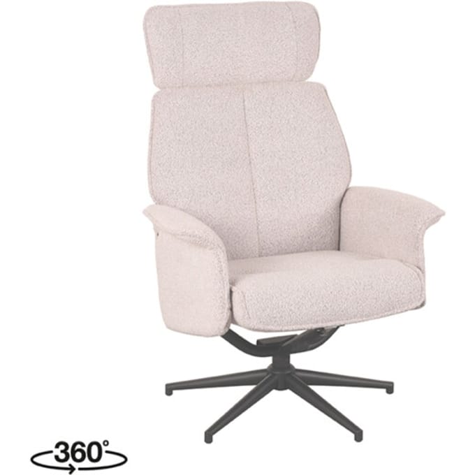 LABEL51 Verdal Fauteuil - Naturel - Stof - Excl. Hocker - - - Met Armleuning