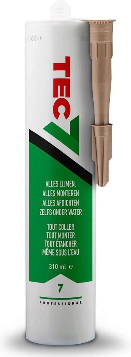 Tec7 - Lijm, verzegel en monteer alles - Tec7 - 310 ml koker Eik