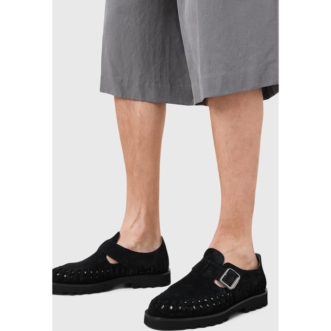 AllSaints Skiff Suede Sandal Black Taglia: 41 | Mocassini Outlet | Uomo | Nero
